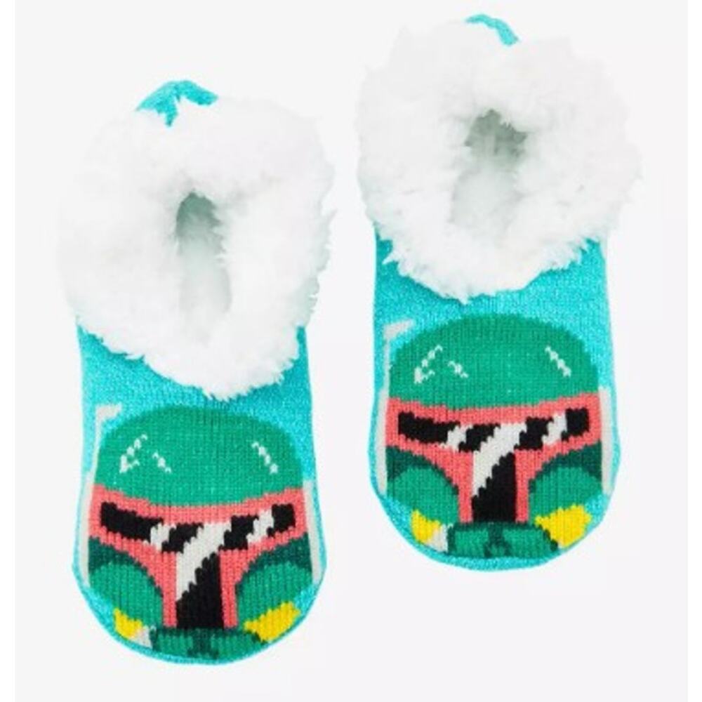 Disney Star Wars Boba Fett Chibi Slipper Socks - Size 9-11 NWT